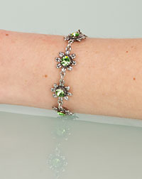 "Blume" Armband hellgrün